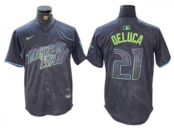 Tampa Bay Rays #21 Jonny DeLuca Black 2024 City Connect Limited Jersey by My Store