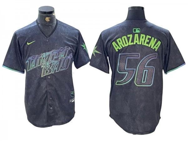Tampa Bay Rays #56 Randy Arozarena Black 2024 City Connect Limited Jersey by My Store