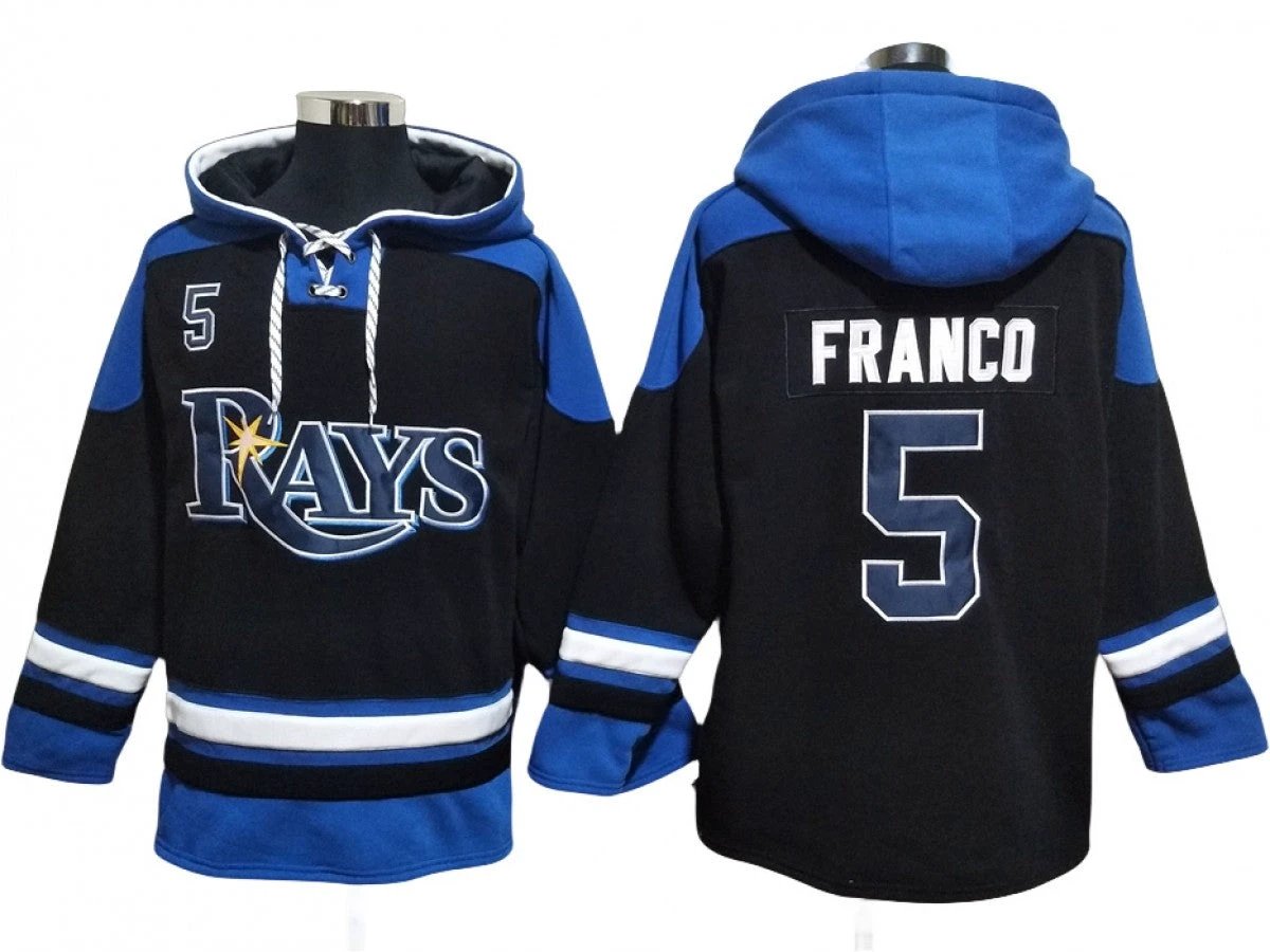 Tampa Bay Rays #5 Wander Franco Black Pullover Hoodie by Hoodie Pullover