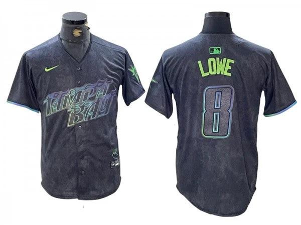 Tampa Bay Rays #8 Brandon Lowe Black 2024 City Connect Limited Jersey by My Store