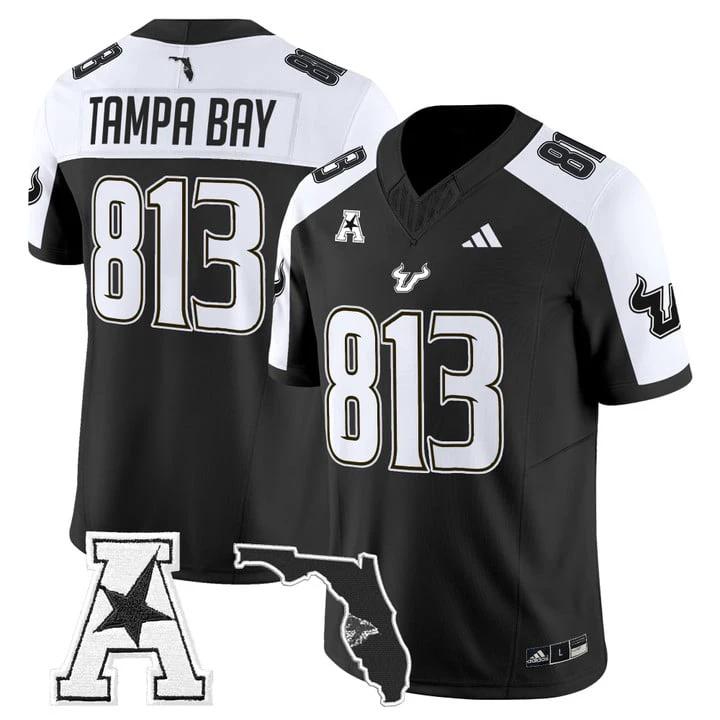 Tampa Bay Jersey #813 South Florida Bulls 2025 Vapor Limited Stitched Black Alter by My Store NCAA Football Jerseys