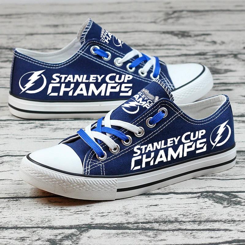 Tampa Bay Lightning Low Top Canvas Sport Sneakers Shoes For Men Women Fans by Crocs