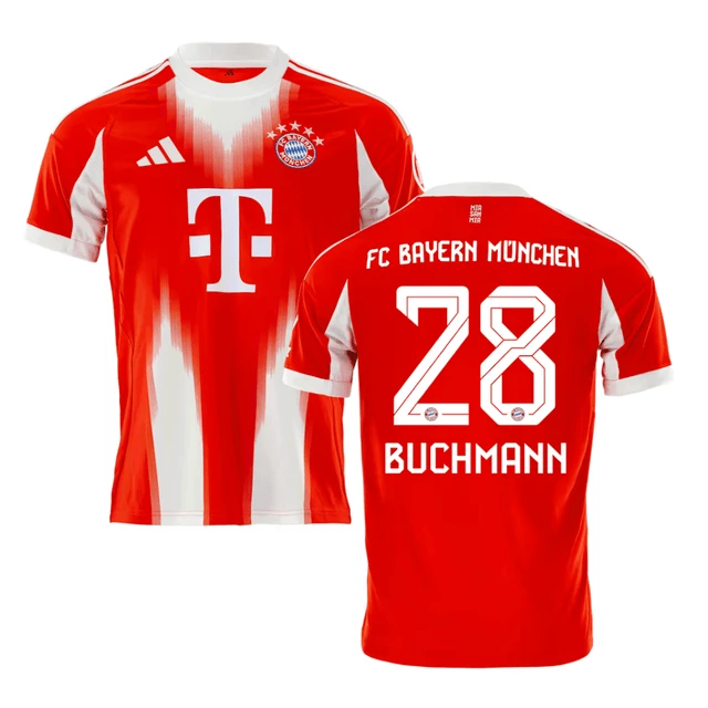 Tarek Buchmann 28 Bayern Munich 2025-26 Home Jersey – Red by Soccer Jersey