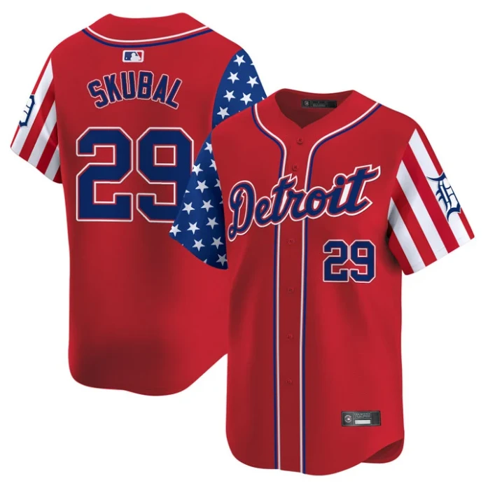 Tarik Skubal Jersey #29 Detroit Tigers 2025 Memorial Day Vapor Premier Limited Stitched Red by My Store