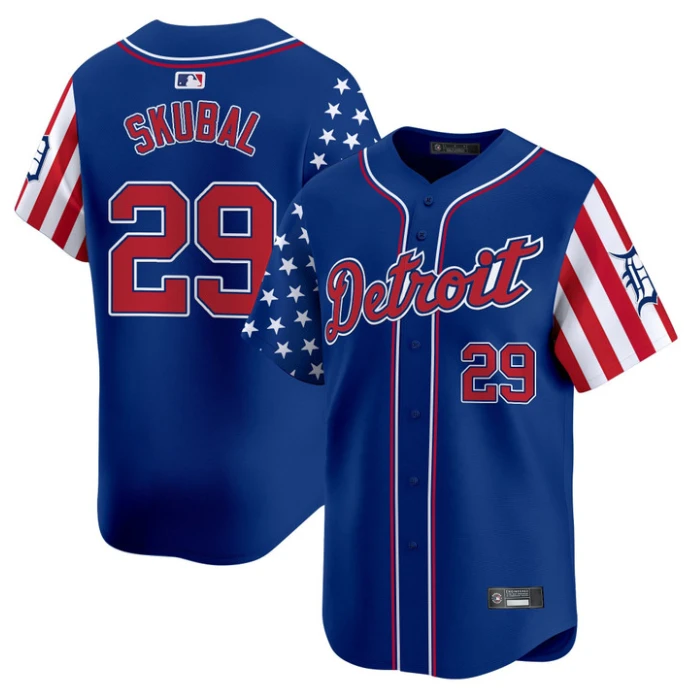 Tarik Skubal Jersey #29 Detroit Tigers 2025 Memorial Day Vapor Premier Limited Stitched Royal by My Store
