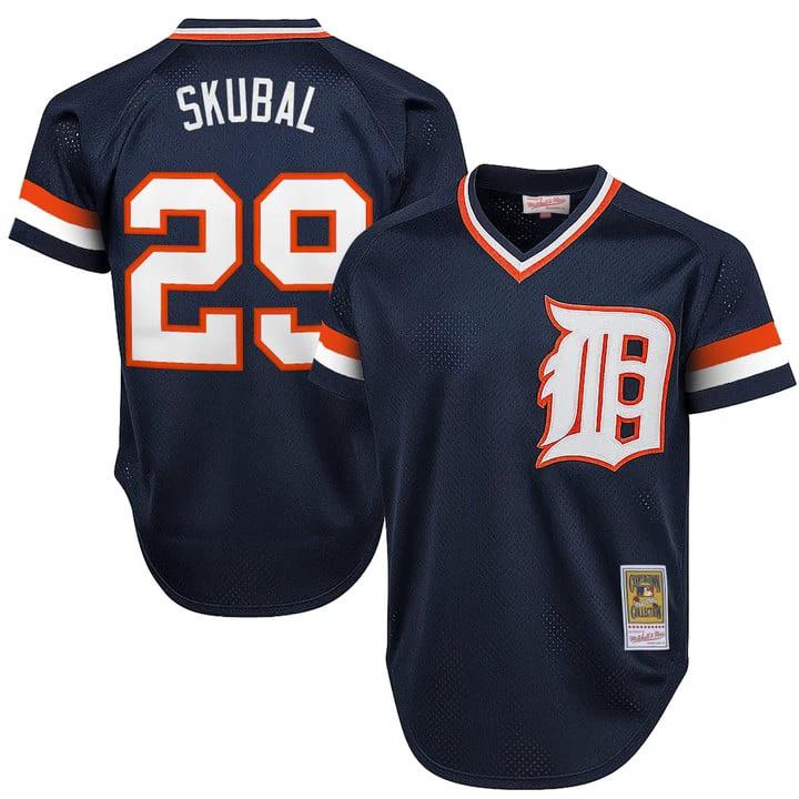 Tarik Skubal Jersey #29 Detroit Tigers Throwback Cooperstown Stitched Navy by Baseball Jerseys 7