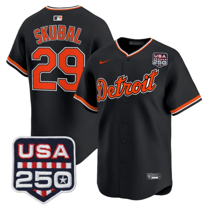 Tarik Skubal Jersey #29 Detroit Tigers 2026 Alternate Limited Stitched Black by My Store