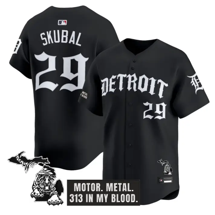 Tarik Skubal Jersey #29 Detroit Tigers Old English Edition Stitched by My Store