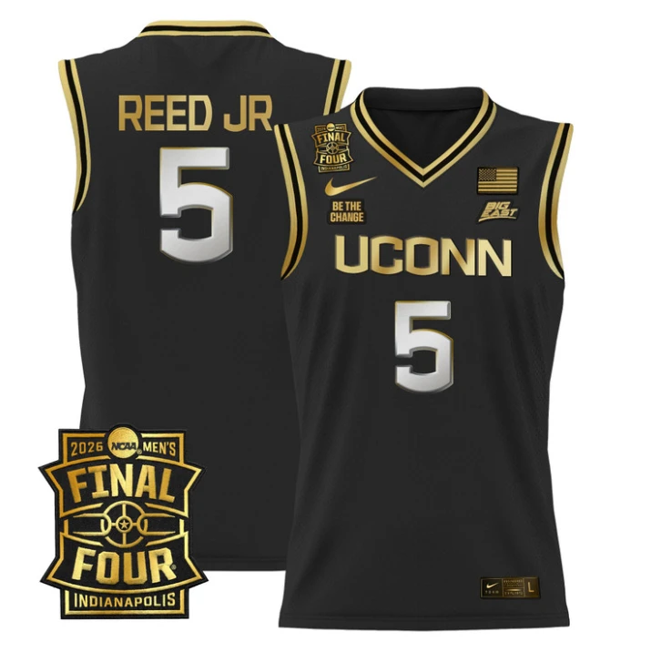 Tarris Reed Jr Jersey #5 UConn Huskies 2026 Final Four Patch Stitched by My store basketball