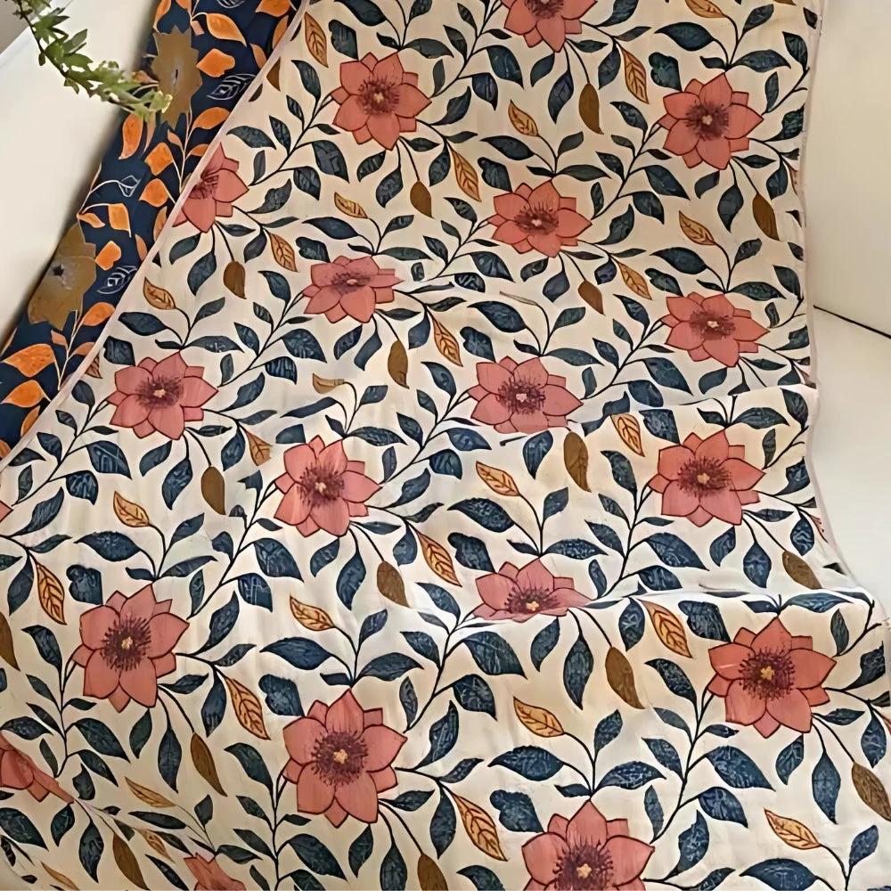 Tavira Floral Leaf Cotton Bath Towel by Casa & Beyond