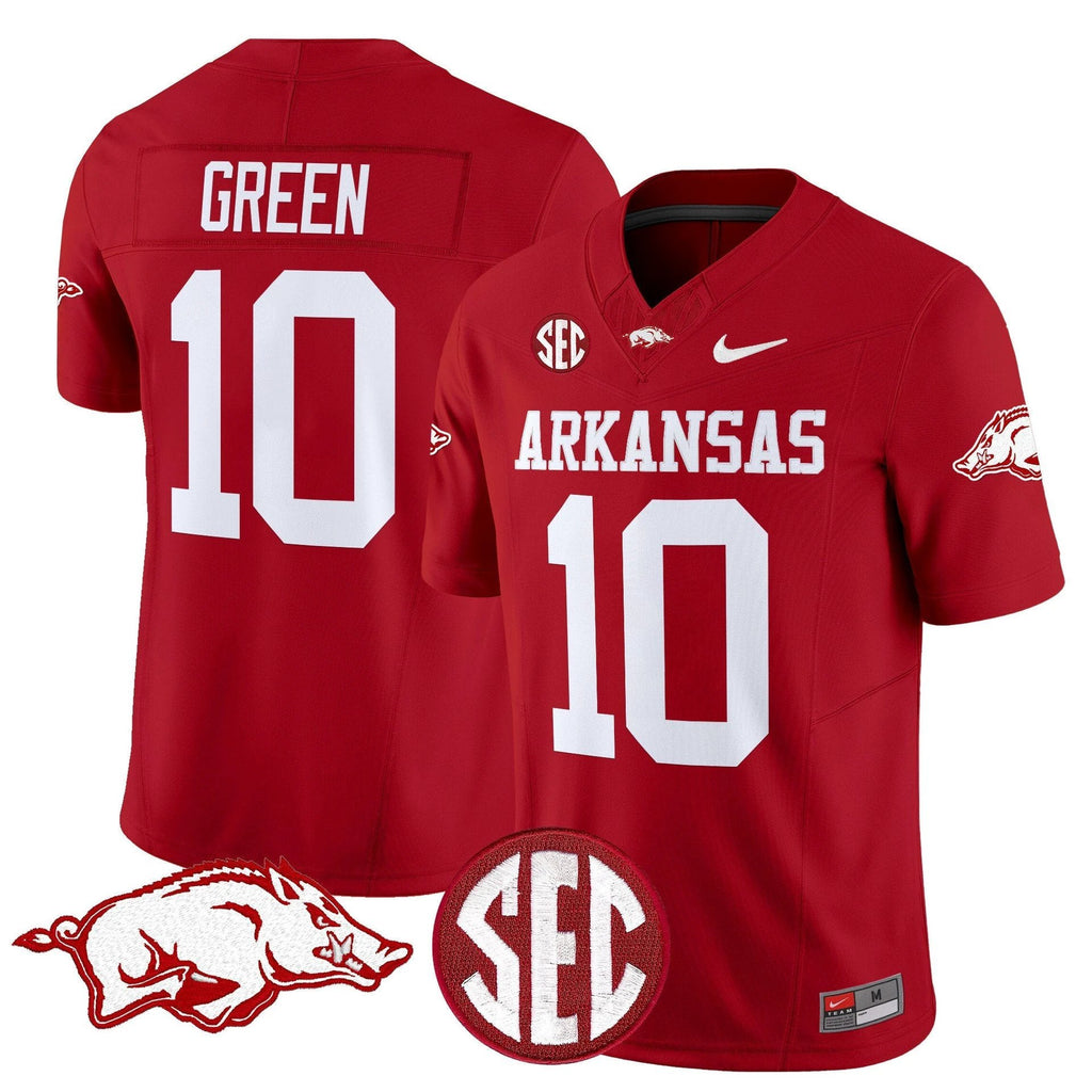 Taylen Green Jersey #10 Arkansas Razorbacks Limited Stitched Cardinal by My Store