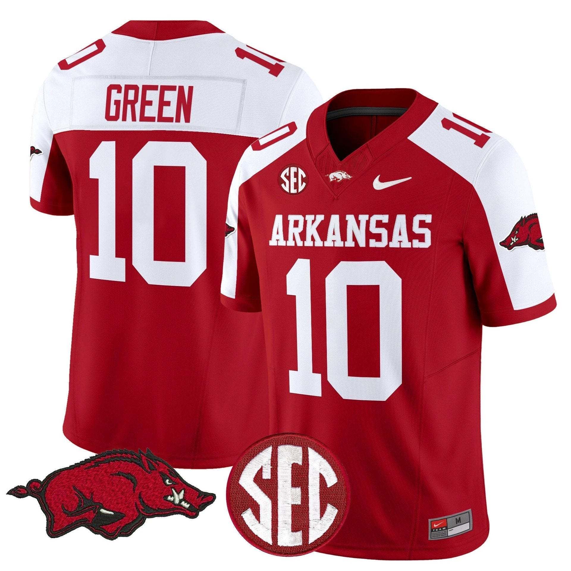 Taylen Green Jersey #10 Arkansas Razorbacks Limited Stitched Cardinal Alter by My Store