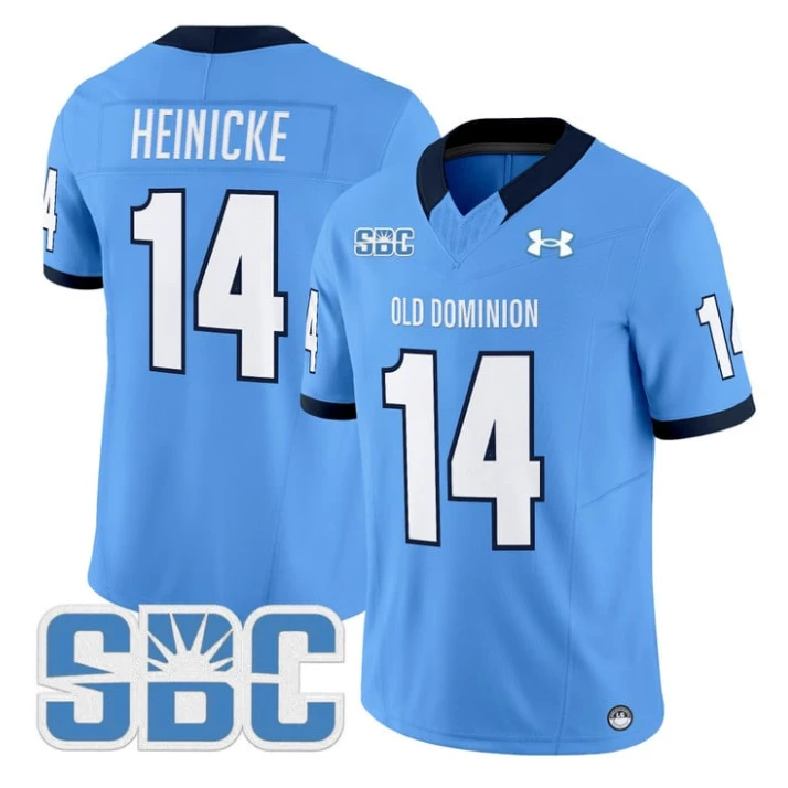 Taylor Heinicke Jersey #14 Old Dominion Monarchs 2025 Vapor Stitched Blue by My Store NCAA Football Jerseys