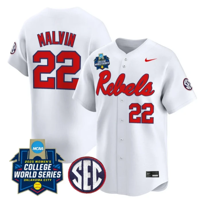 Taylor Malvin Jersey #22 Ole Miss Rebels Softball 2025 World Series White by My Store
