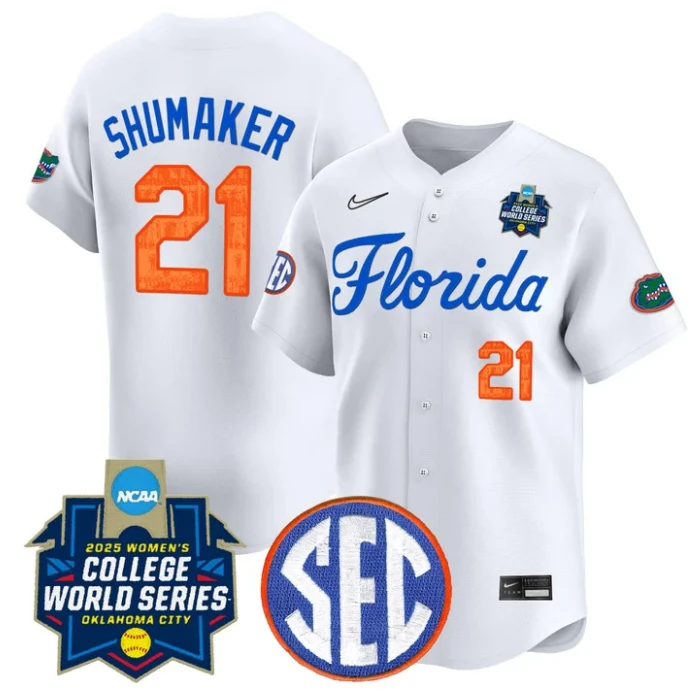 Taylor Shumaker Jersey #21 Florida Gators Softball 2025 World Series Stitched White by My Store