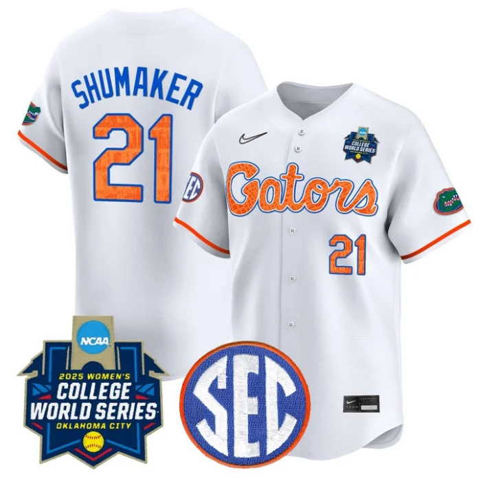 Taylor Shumaker Jersey #21 Florida Gators Softball 2025 World Series Stitched White Limited by My Store