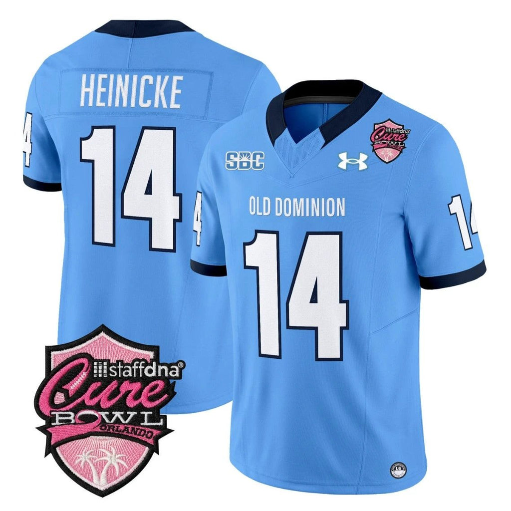 Taylor Heinicke Jersey #14 Old Dominion Monarchs 2025 Cure Bowl Stitched by My Store NCAA Football Jerseys