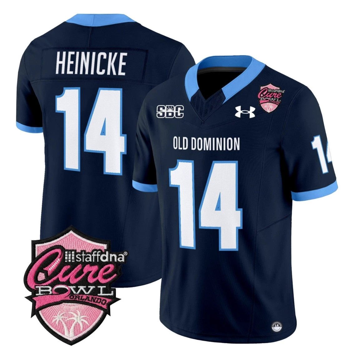 Taylor Heinicke Jersey #14 Old Dominion Monarchs 2025 Cure Bowl Stitched by My Store NCAA Football Jerseys