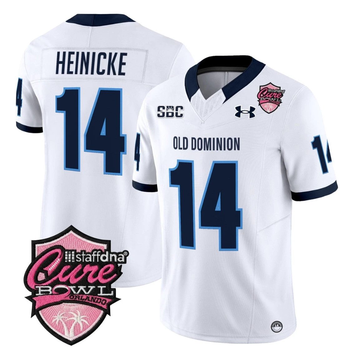 Taylor Heinicke Jersey #14 Old Dominion Monarchs 2025 Cure Bowl Stitched by My Store NCAA Football Jerseys