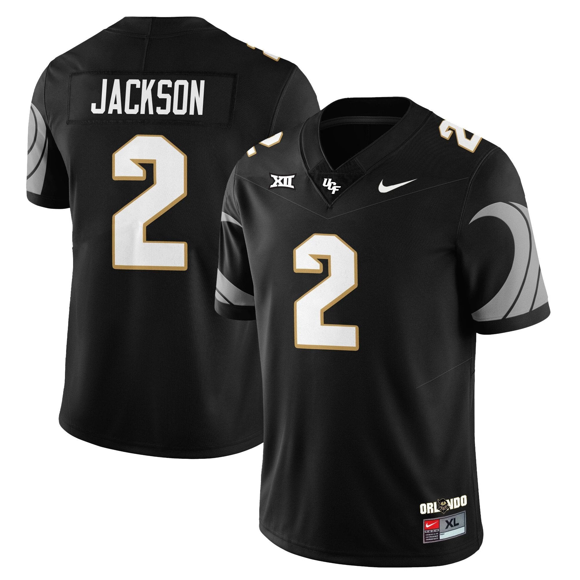 Tayven Jackson Jersey #2 UCF Football 2025 Core Uniforms Stitched Black by NCAA Football Jersey