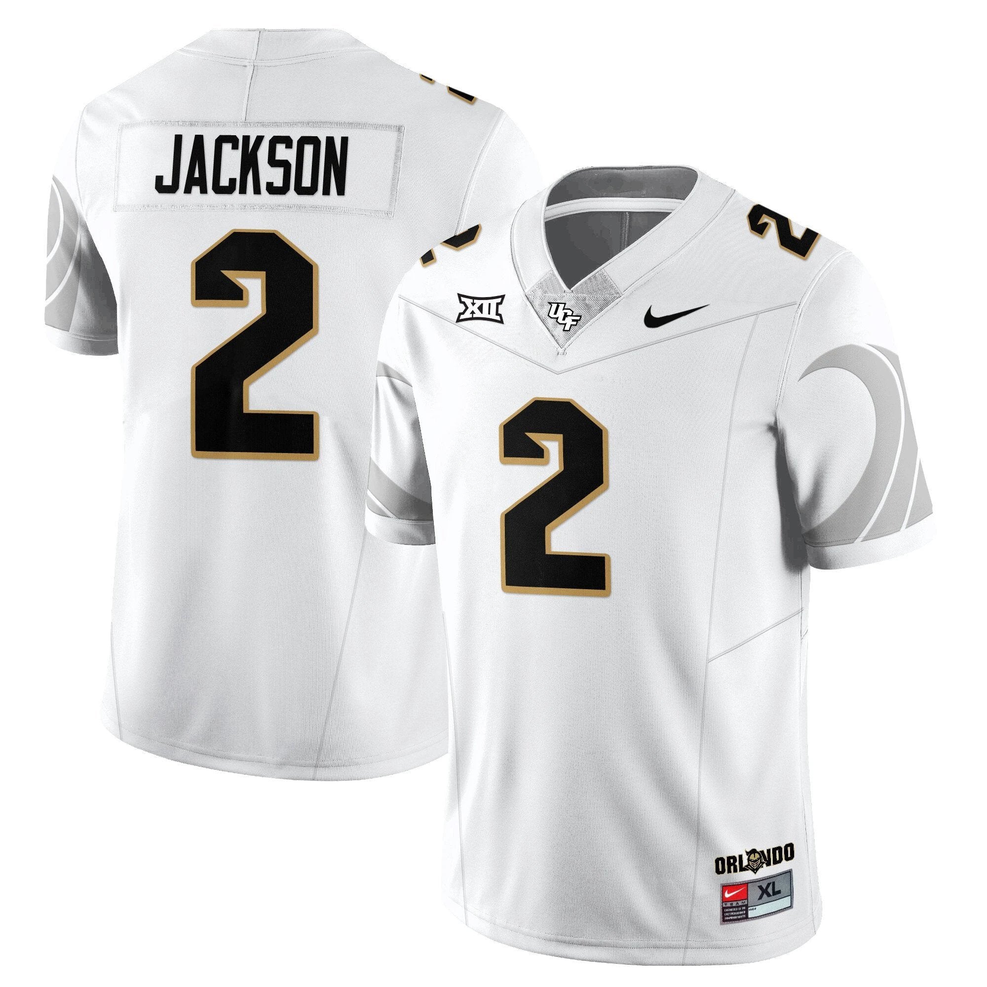 Tayven Jackson Jersey #2 UCF Football 2025 Core Uniforms Stitched White by NCAA Football Jersey
