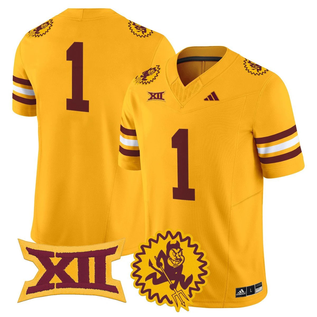 Team Jersey #1 Arizona State Sun Devils 1975 Throwback Vapor Stitched Gold by My Store NCAA Football Jerseys