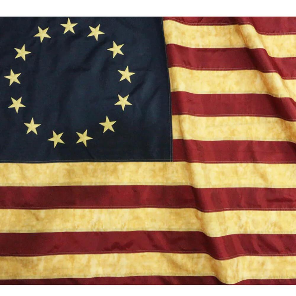 Tea-Stained Betsy Ross Flag with Brass Grommets 3X5Ft Banner USA by flagsjustdoit