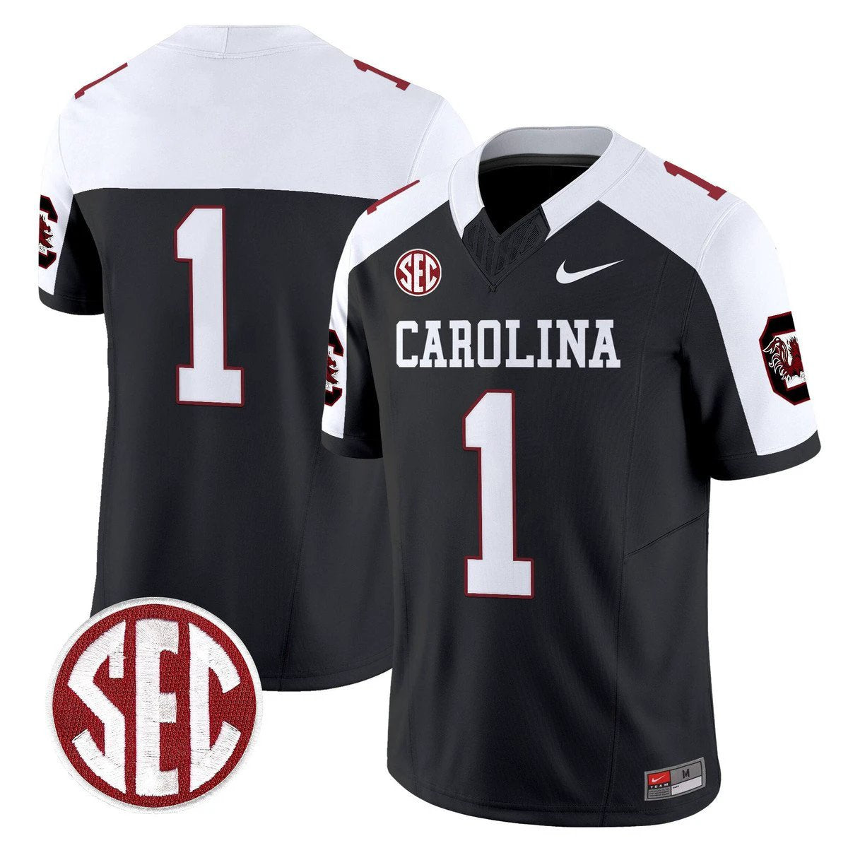 Team Jersey #1 Carolina 1980 Throwback Rebrand 2026 Stitched Black by My Store NCAA Football Jerseys