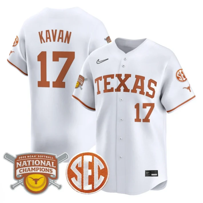 Teagan Kavan Jersey #17 Texas Longhorns 2025 National Champions White by My Store
