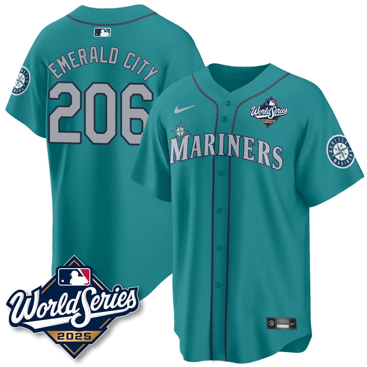 Seattle Mariners 2025 World Series Jersey - All Stitched by Seattle Mariners