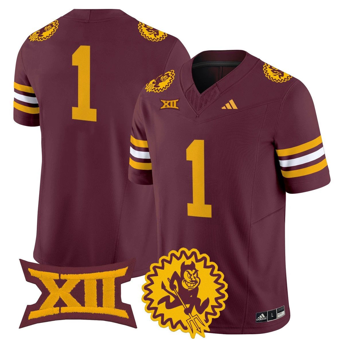 Team Jersey #1 Arizona State Sun Devils 1975 Throwback Vapor Stitched Maroon by My Store NCAA Football Jerseys