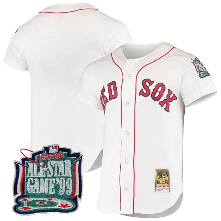 Team Jersey Boston Red Sox Throwback Cooperstown Collection Stitched White by Baseball Jerseys 7