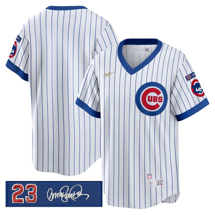 Team Jersey Chicago Cubs Ryne Sandberg Tribute Patch Stitched Stripes by Baseball Jerseys 7