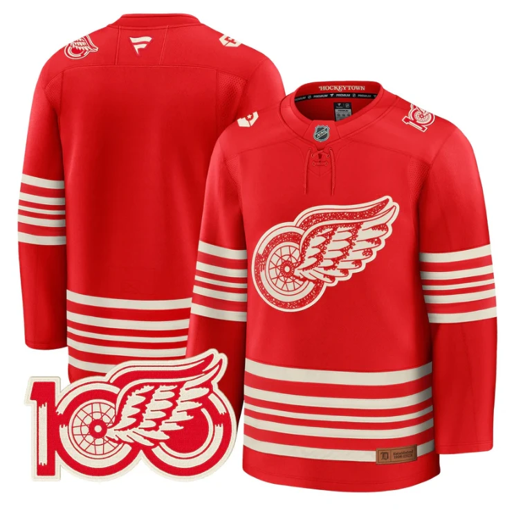 Team Jersey Detroit Red Wings Centennial Season Premium All Stitched by Hockey David
