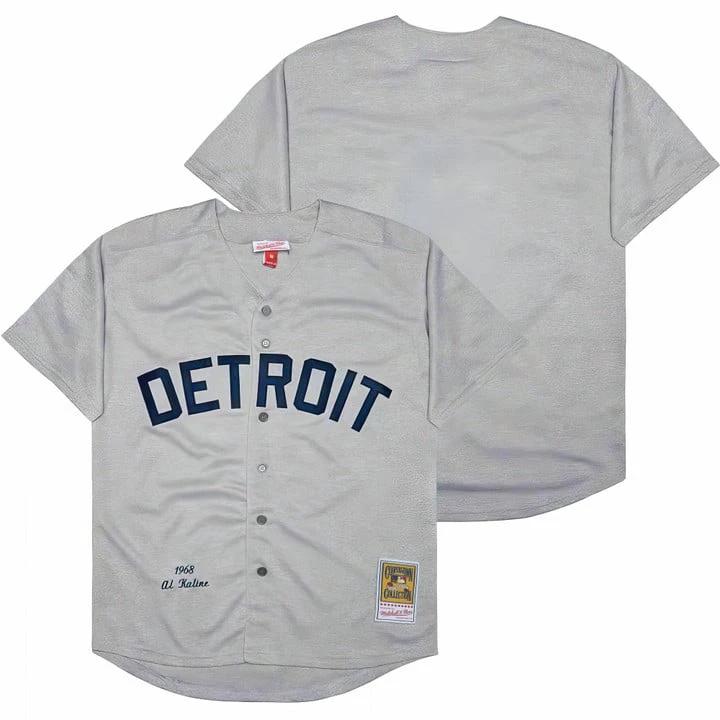 Team Jersey Detroit Tigers Throwback Cooperstown Collection Stitched Gray by Baseball Jerseys 7