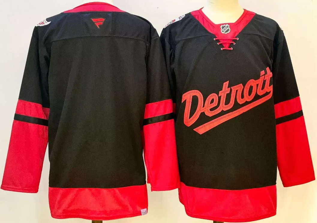 Team Jersey No Name Detroit Red Wings 2025 Stadium Series Stitched Black by Hockey David
