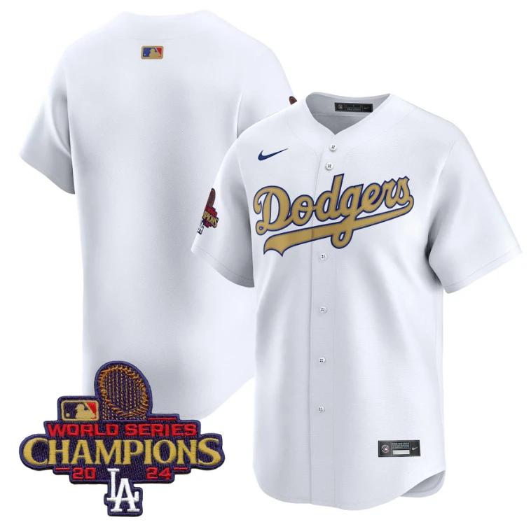 Team Jersey No Name Dodgers 2025 Gold Vapor Premier Limited Stitched White by My Store