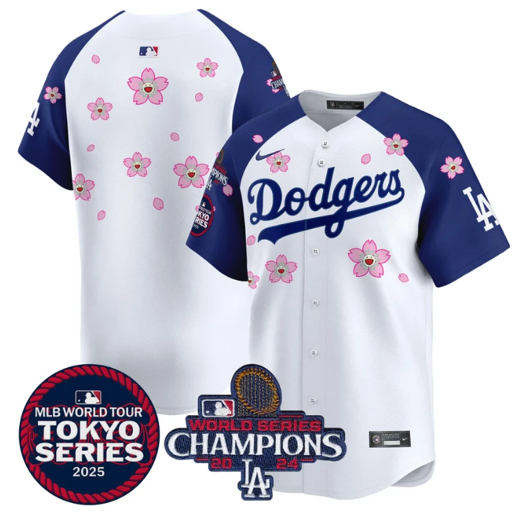 Team Jersey No Name Dodgers Tokyo Series 2025 World Series Champions Patch Alternate by My Store