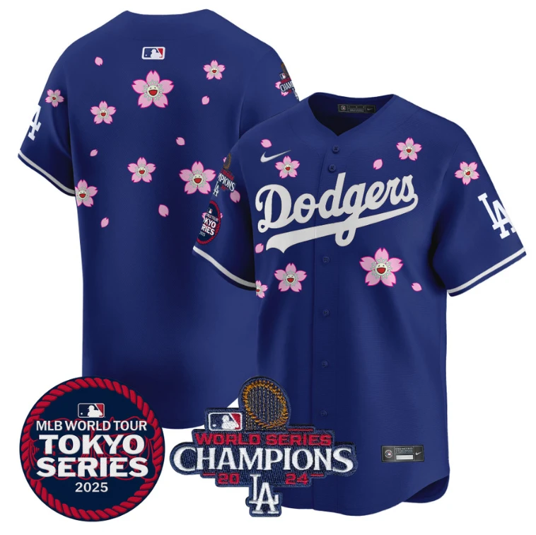 Team Jersey No Name Dodgers Tokyo Series 2025 World Series Champions Patch Royal by My Store