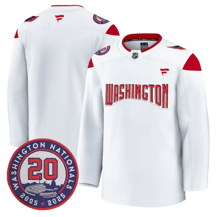Team Jersey Washington Capitals 20th Anniversary Seasons Patch Stitched by Hockey David