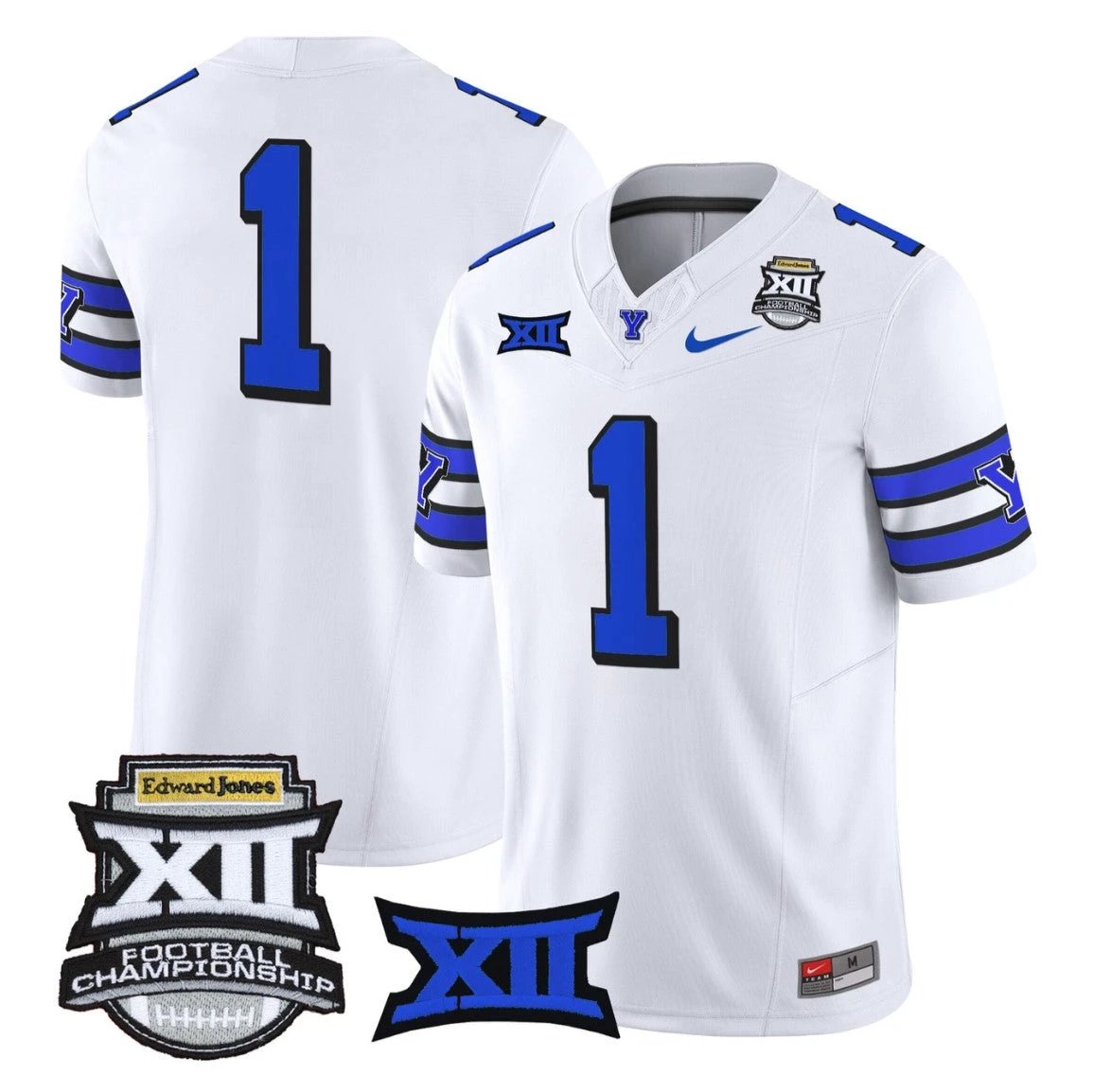 Team Jersey #1 BYU Cougars 2025 Big 12 Championship Vapor Stitched 1996 Throwback by NCAA Football Jersey