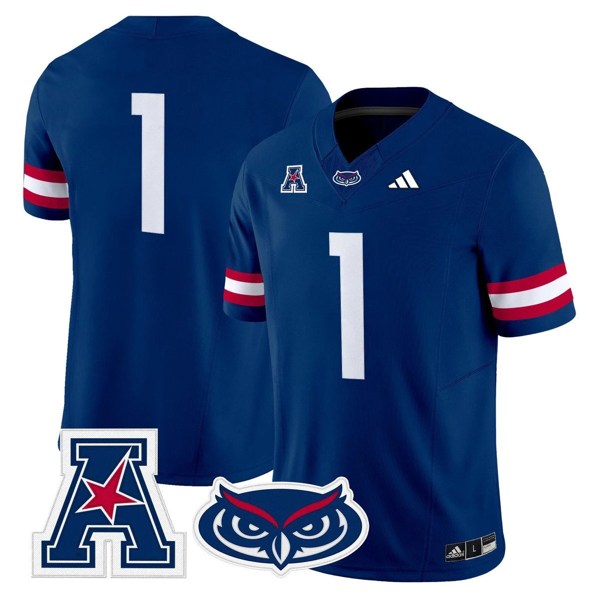 Team Jersey #1 Florida Atlantic Owls 2025 All Stitched Blue by My Store NCAA Football Jerseys