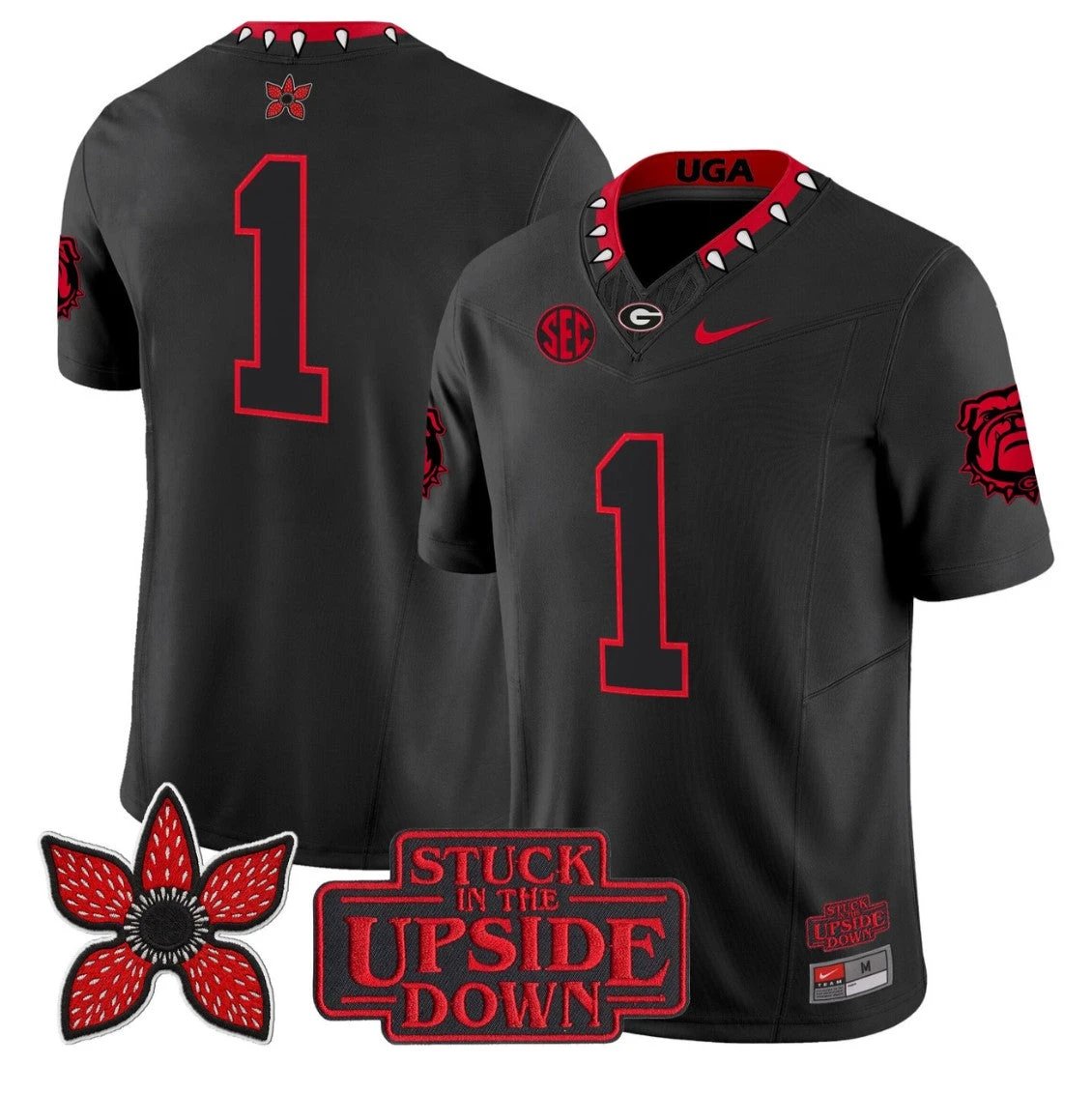 Team Jersey #1 Georgia Bulldogs Stranger Things Edition Vapor Stitched by NCAA Football Jersey