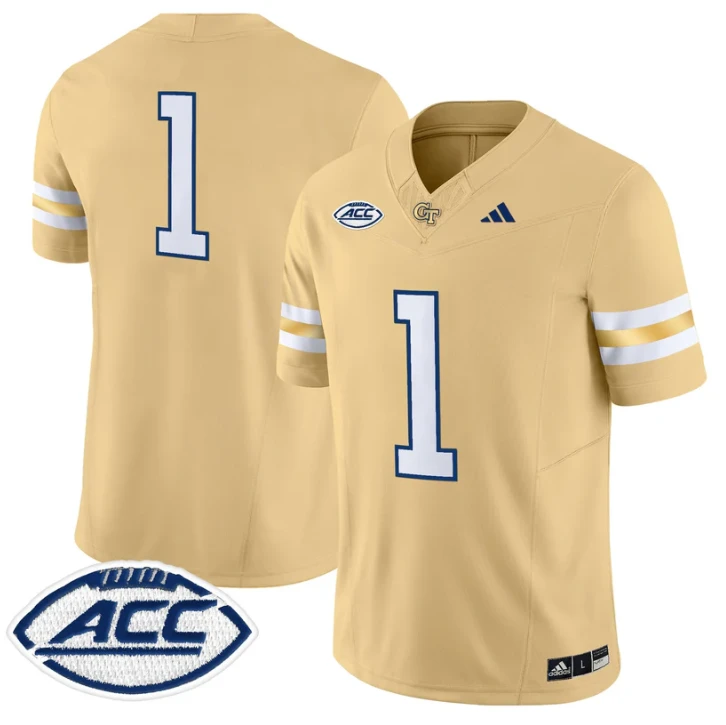 Team Jersey #1 Georgia Tech Yellow Jackets 2025 Limited Stitched Gold by NCAA Football Jersey