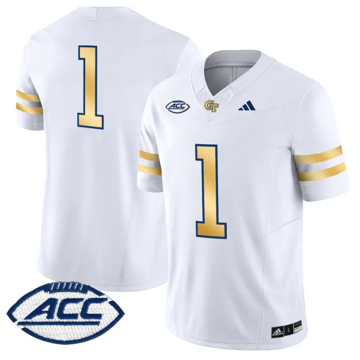Team Jersey #1 Georgia Tech Yellow Jackets 2025 Limited Stitched White by NCAA Football Jersey