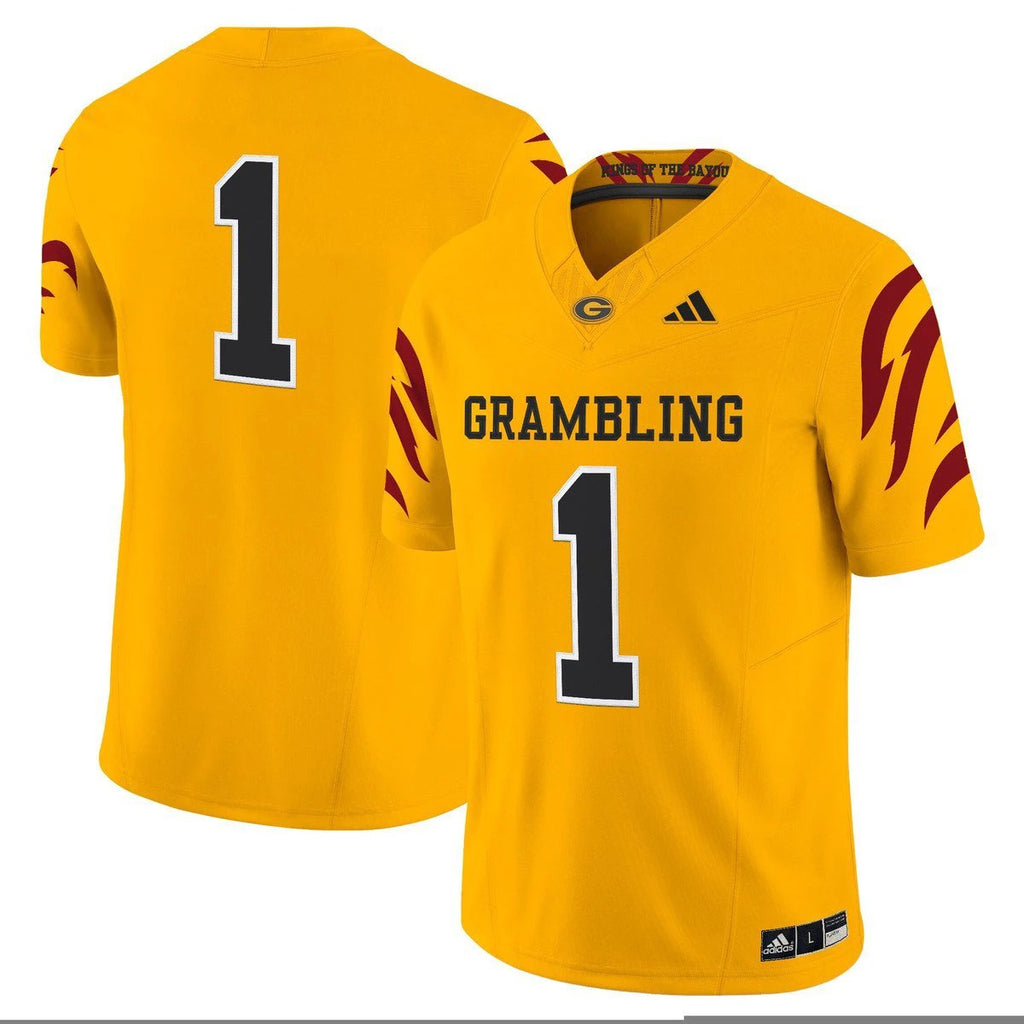 Team Jersey #1 Grambling Tigers 2025 Vapor Limited Stitched Gold by My Store NCAA Football Jerseys