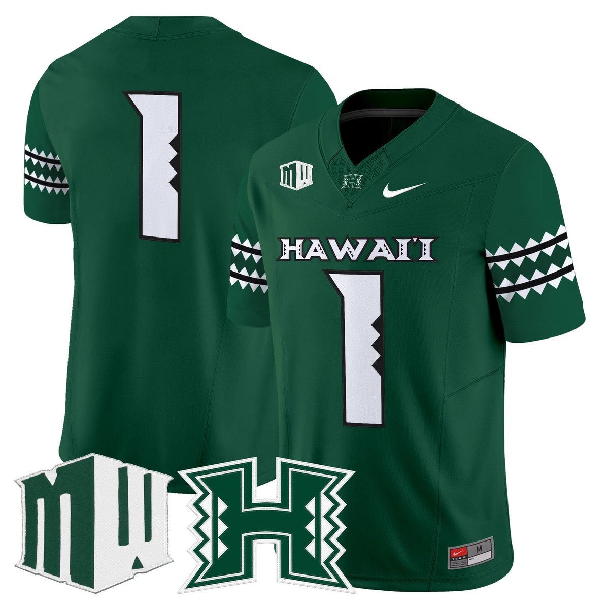 Team Jersey #1 Hawai'i Rainbow Warriors 2025 Vapor Stitched Green by My Store NCAA Football Jerseys