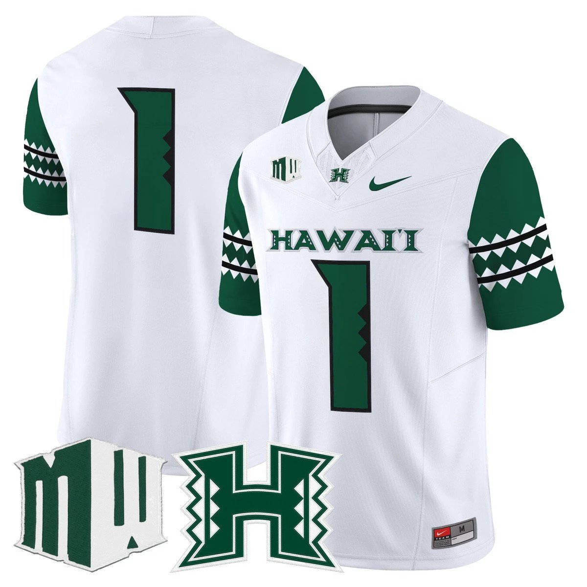 Team Jersey #1 Hawai'i Rainbow Warriors 2025 Vapor Stitched White by My Store NCAA Football Jerseys