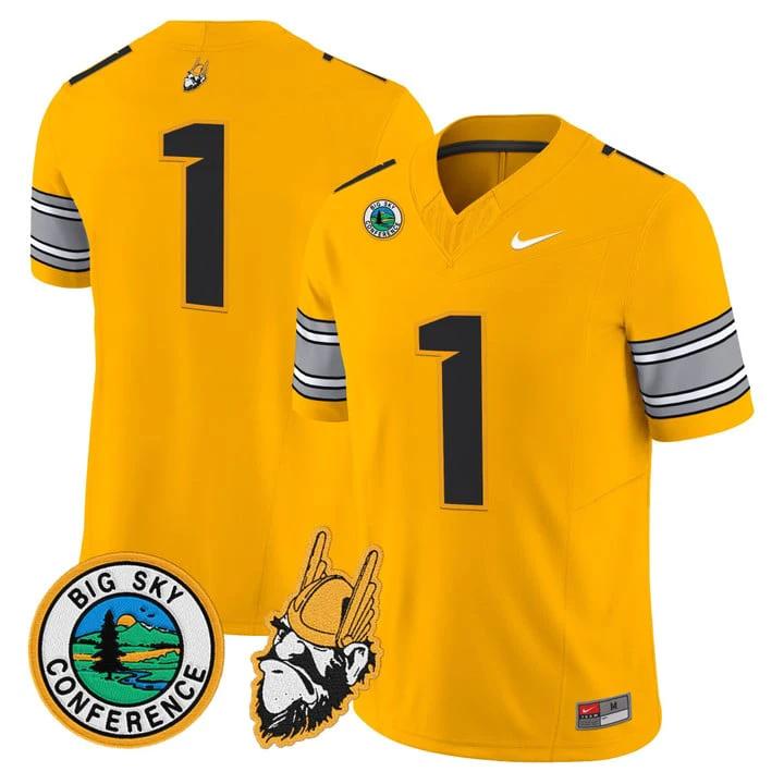 Team Jersey #1 Idaho Vandals 1975 Throwback Vapor Limited Stitched Gold by My Store NCAA Football Jerseys