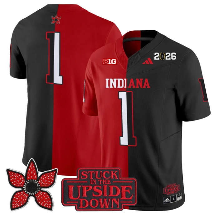 Team Jersey #1 Indiana Hoosiers Upside Down Edition Vapor Limited Stitched by My Store NCAA Football Jerseys